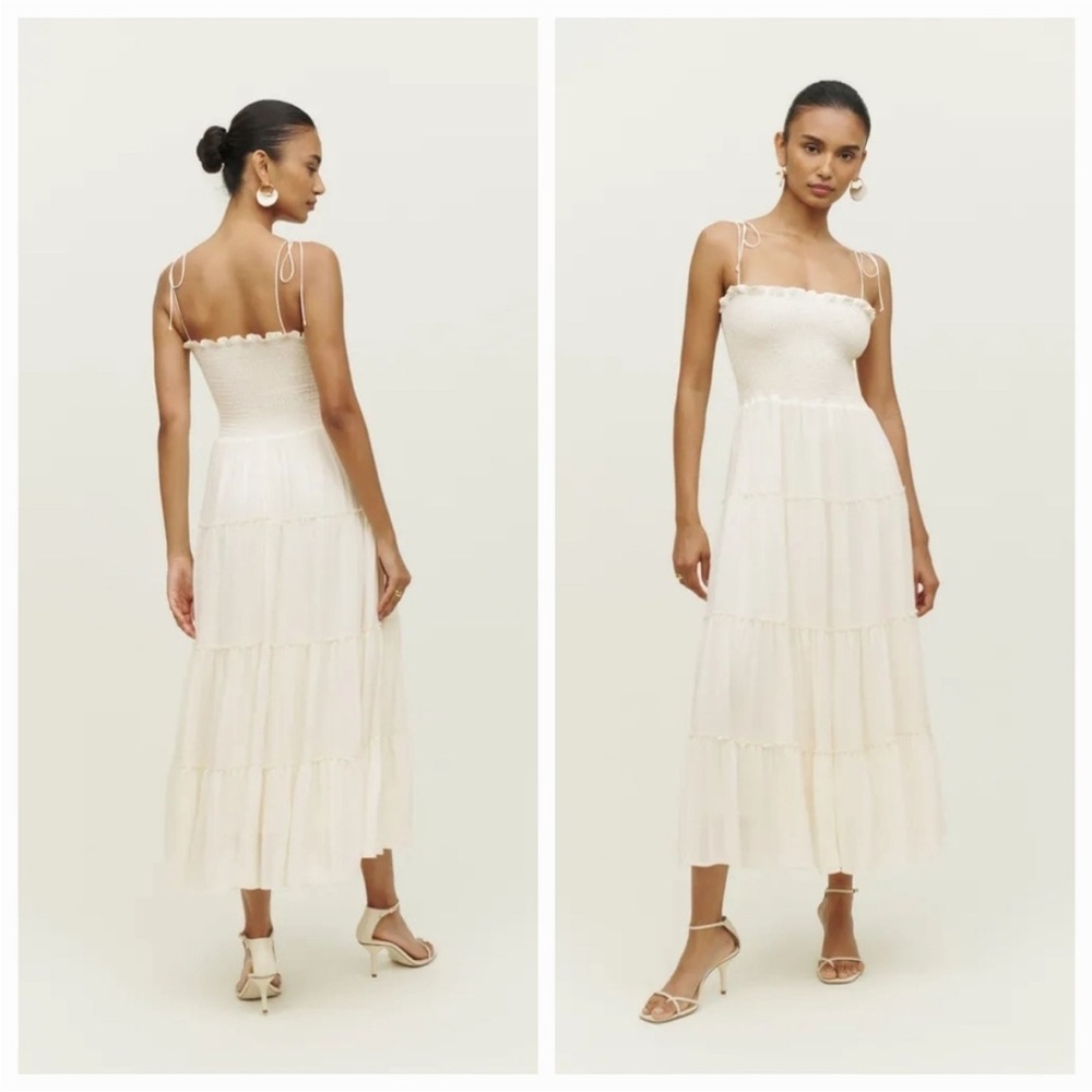 Reformation Nira dress, Ivory, size M, brand new, great for vacation and party